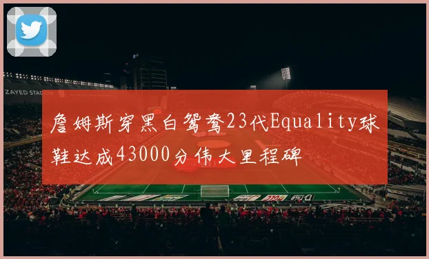 詹姆斯穿黑白鸳鸯23代Equality球鞋达成43000分伟大里程碑